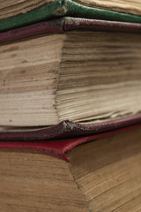 Poster - Close up pages of book background. Macro view.