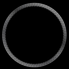 Simple Vector Silver Circle Frame For Certificate, Placard, Lunar Or Other Element Design Related, At Black