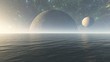 Alien planet ocean  -3d illustration - 3d Render