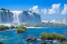 Foz Do Iguazu. Is A Touristic Town And Waterfalls At Brazil.