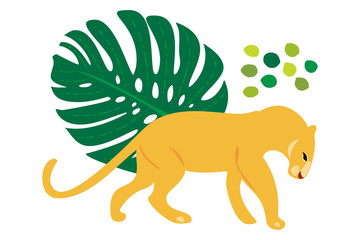 Aufkleber - Vector hand drawn flat composition with lion
