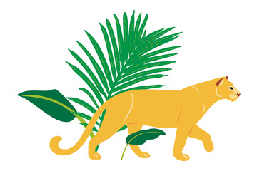 Aufkleber - Vector hand drawn flat composition with lion