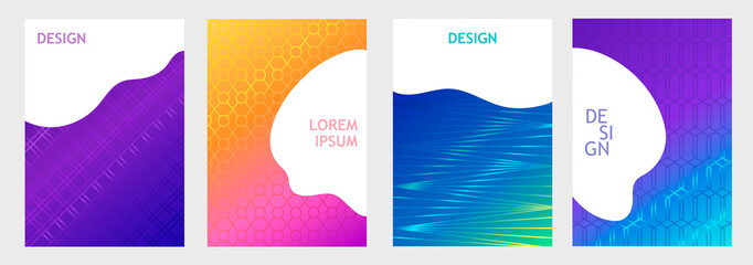 Wall Mural - set of abstract templates for banners, flyers, posters, brochures, cards, covers with place for text