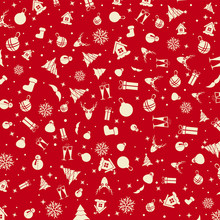 Vector - Red Christmas Wrapping Paper. Christmas Card. Happy New Year Card.