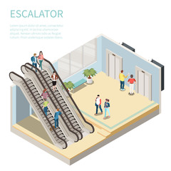 Poster - Escalator Isometric Composition