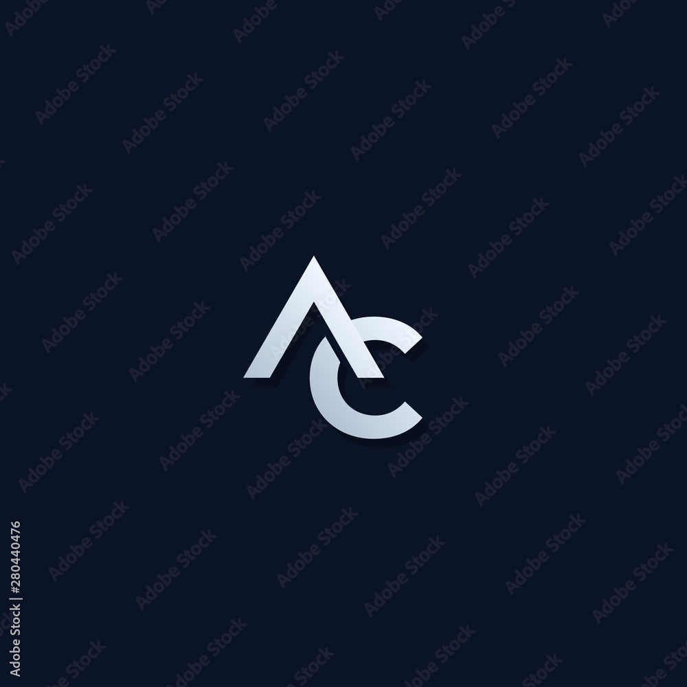 AC monogram vector logo design - obrazy, fototapety, plakaty 