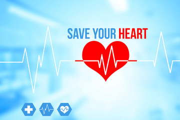 Medical and Healthcare Concept with text on heartbeat