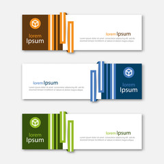Wall Mural - set of abstract design banner template.