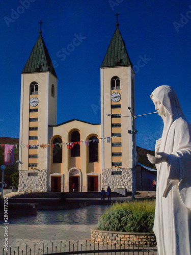 Church And Statue Of Madonna In Medjugorje A Place Of Pilgrimage From All Over The World Buy This Stock Photo And Explore Similar Images At Adobe Stock Adobe Stock