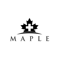 Wall Mural - maple and cross logo concept black and white
