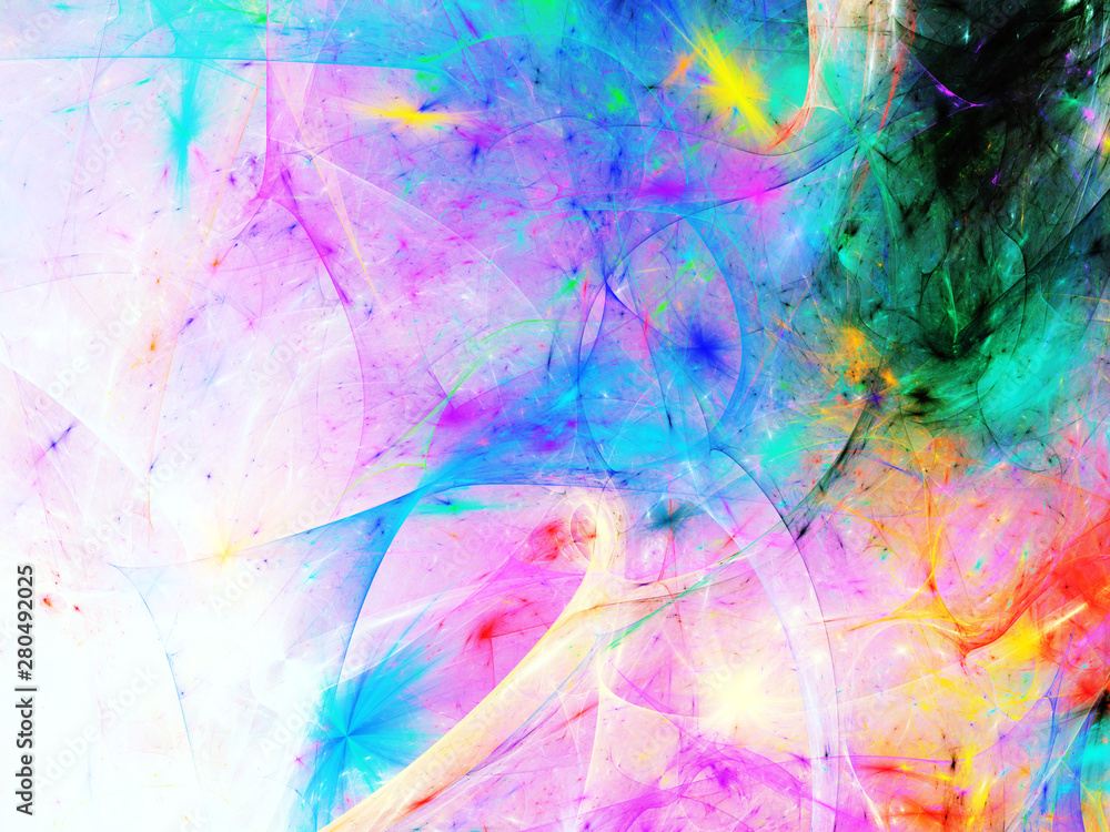 rainbow abstract fractal background 3d rendering illustration - obrazy, fototapety, plakaty 
