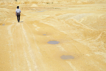 Traveler in the desert