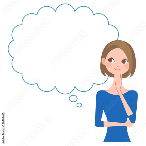 ふきだしと考える女性 Stock Vector Adobe Stock ふきだしと考える女性 Stock Vector Adobe Stock