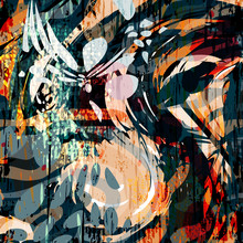 Abstract Color Pattern In Graffiti Style Quality Illustration For Your Design