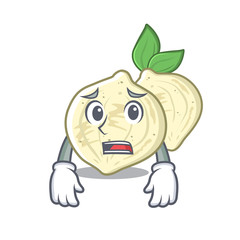 Sticker - Afraid jicama fruit in the character refrigerator