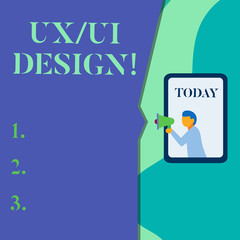 Word writing text Ux Or Ui Design. Business photo showcasing two different elements of a single consumer experience