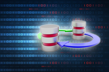 3d rendering database storage network concept