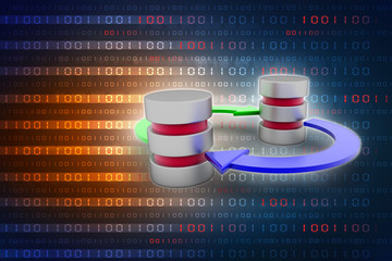3d rendering database storage network concept