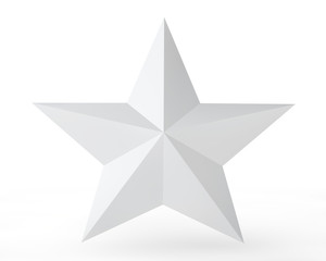 3d gray star on white background illustration 3d rendering