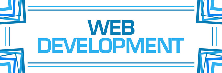 Wall Mural - Web Development Blue Random Borders Horizontal 