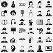 Hr icons set. Simple style of 36 hr vector icons for web for any design