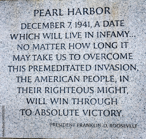 Fdr Infamy Quote World War Ii Memorial National Mall Washington Dc Buy This Stock Photo And Explore Similar Images At Adobe Stock Adobe Stock