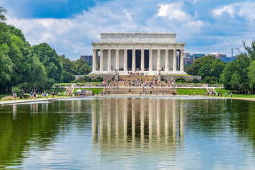 Wall Mural - Reflecting Pool Reflection Abraham Lincoln Memorial Washington DC