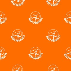 Wall Mural - Meat products pattern vector orange for any web design best