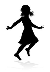 Wall Mural - A high quality detailed silhouette of kid or child