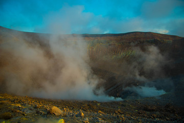 Wall Mural - at the top of the large volcano crater Sicily