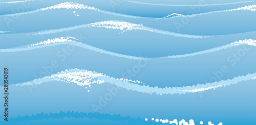 Blue marine waves at the sea or the ocean.
