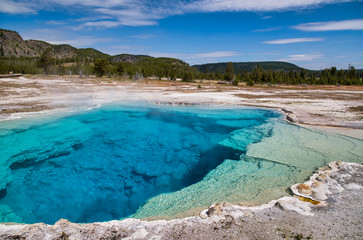 Poster - Sapphire Pool in Biscuit Basin, Yellowstone National Park, Wyoming