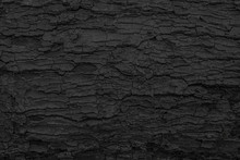 Burnt Wooden Texture Background. Rough Black Wood Surface Caused By Burning Fire. Dark Material Made From Coal Or Charcoal.