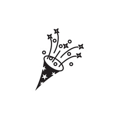 Aufkleber - Confetti popper icon template color editable. Celebration party symbol vector sign isolated on white background illustration for graphic and web design.
