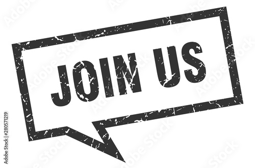 Cuadros en Lienzo join us sign. join us square speech bubble. join us