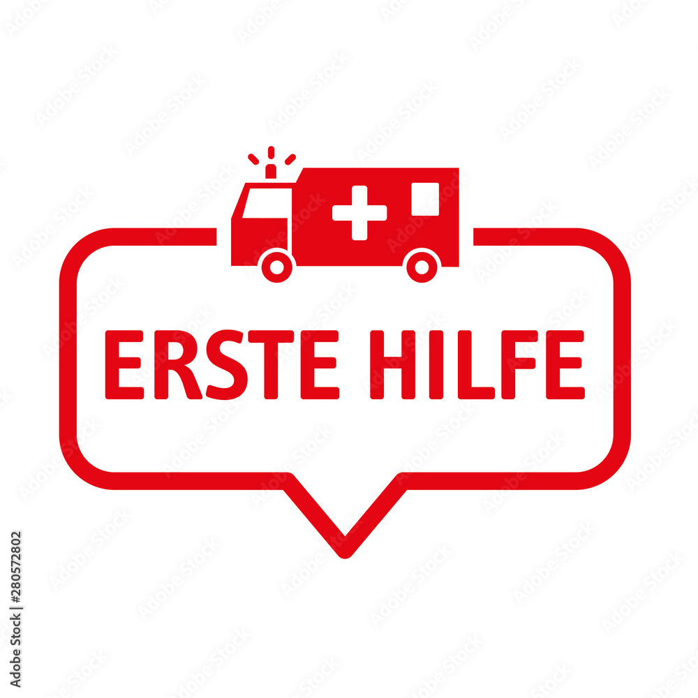Erste Hilfe - Sprechblase mit Symbol Stock Vector | Adobe Stock