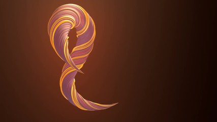Leinwandbilder - Colored twisted shape motion graphics background. Computer generated abstract geometric 3D render loop animation. 4K, Ultra HD resolution.
