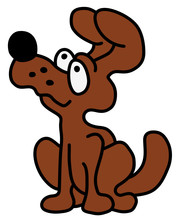 The Vectorized Hand Drawing Of A Funny Brown Dog