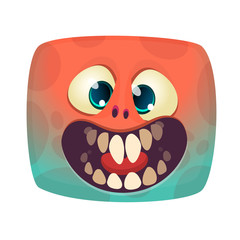 Funny cartoon monster. Vector Halloween illustration