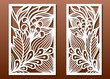 © Amarylle - Laser cut panels with floral pattern. Die templates, cut-out for wood or metal decor or fretwork, card engraving stencil. Vector set.