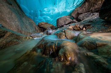 Wall Mural - below the Aletsch Glacier in a ice cave