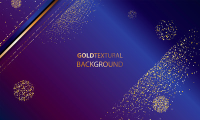 Abstract gold background luxury dark blue and golden line template premium vector illustration	