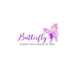 Wall Mural - abstract butterfly logo for a feminine related business