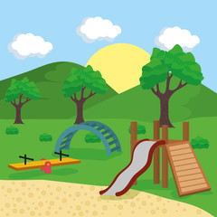 Poster - park landscape playground games outdoors