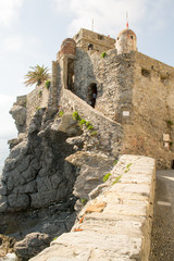 Dragonara castle in Camogli facing the 