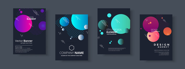 set of brochure, annual report, flyer design templates. vector illustrations for business presentati