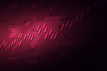Wall Mural - Stock market graph or forex trading chart for business and financial concepts, reports and investment on dark background . Vector illustration