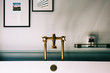 © visualspectrum/Stocksy - Deluxe Brass Bathtub Fittings in Stylish Upscale Bathroom