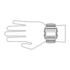 Poster - time clock watch alarm cartoon in black and white