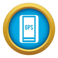 Sticker - Global Positioning System icon blue vector isolated on white background for any design